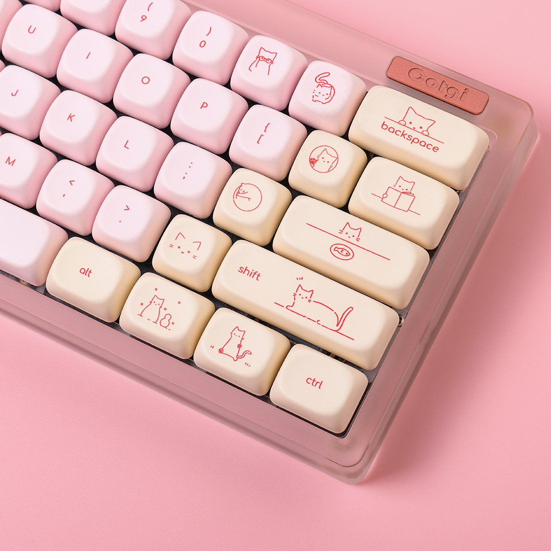 Pink Busy Cat Minimalist Small - Gaming Keyboard Mini review and price