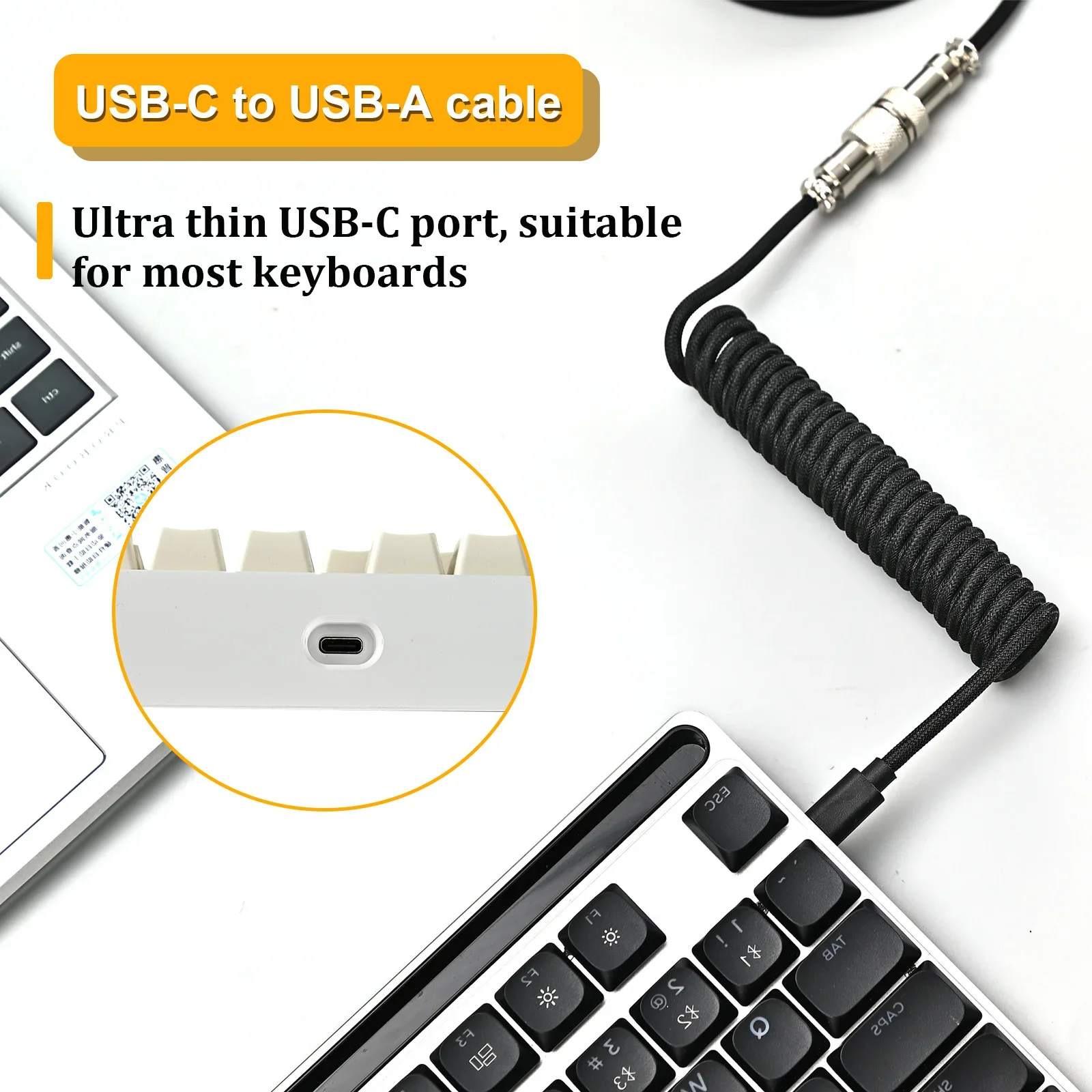 New Type C Coiled Cable USB Av - Gaming Keyboard Type C review and price