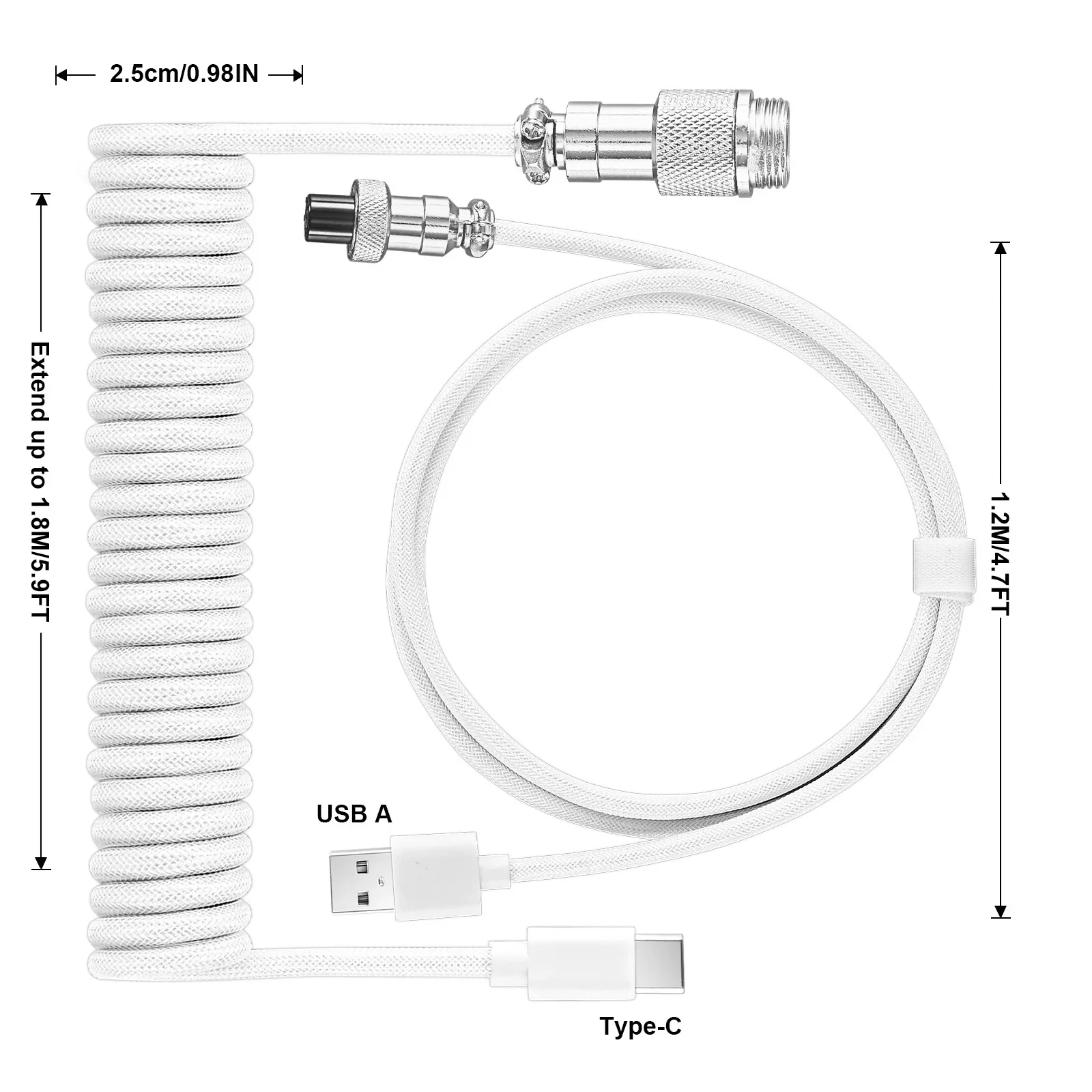 New Type C Coiled Cable USB Av - Gaming Keyboard Type C review and price