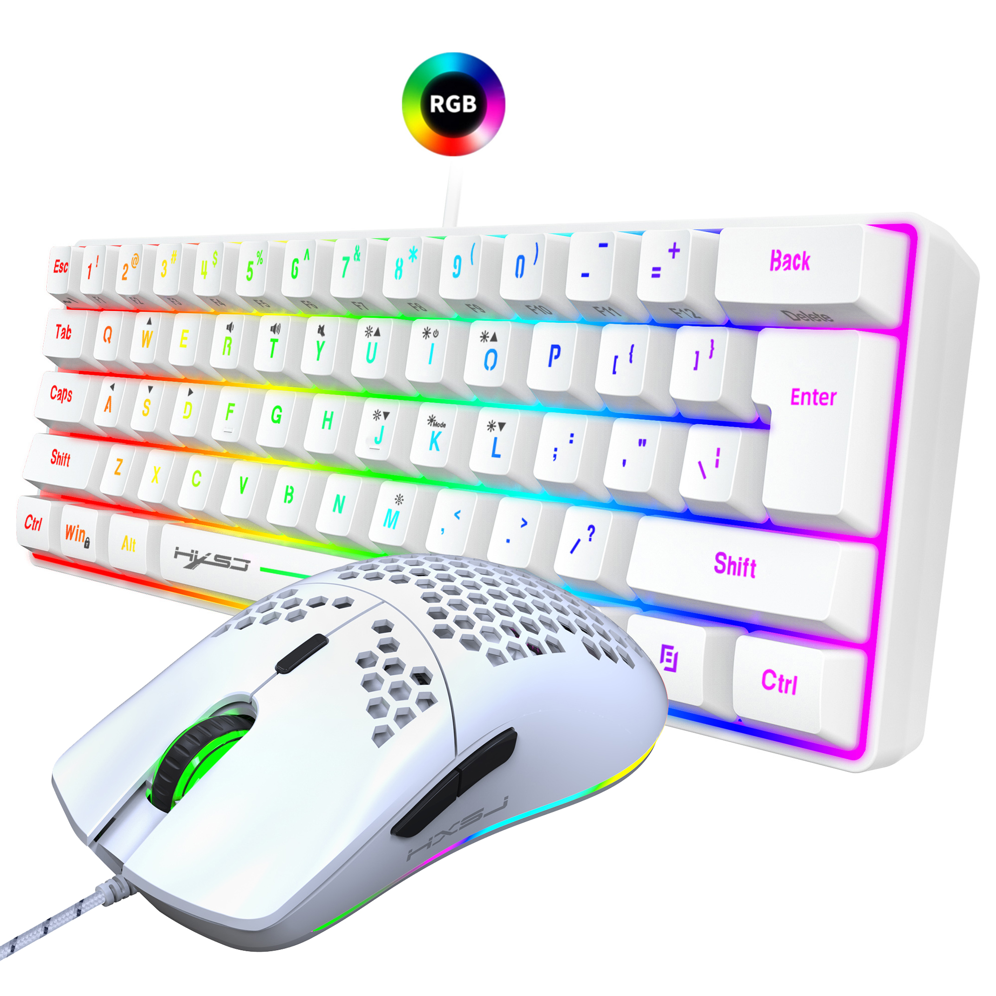 Hot selling HXSJ 61 keys V700  - Gaming Keyboard Mouse Combo review and price