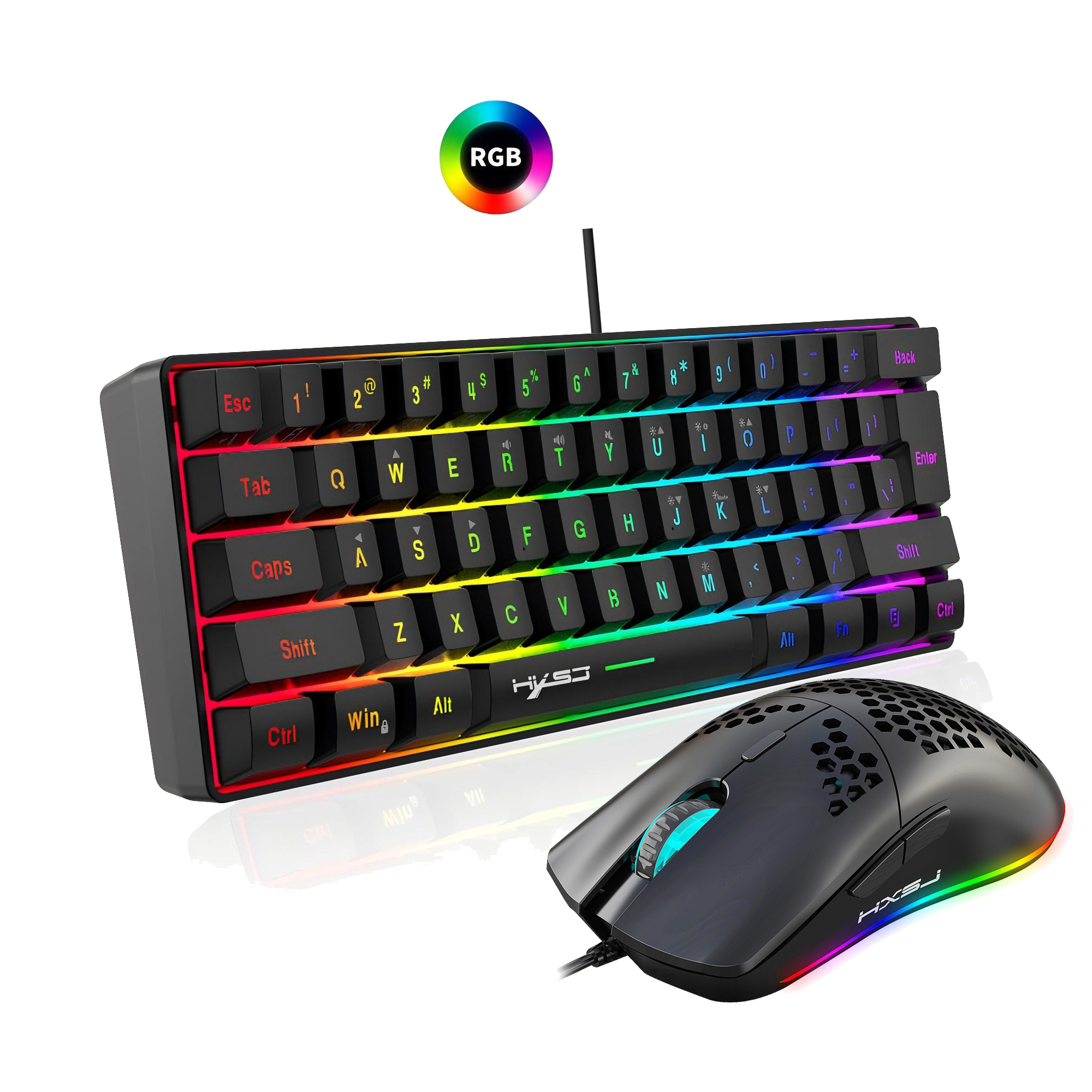 Hot selling HXSJ 61 keys V700  - Gaming Keyboard Mouse Combo review and price