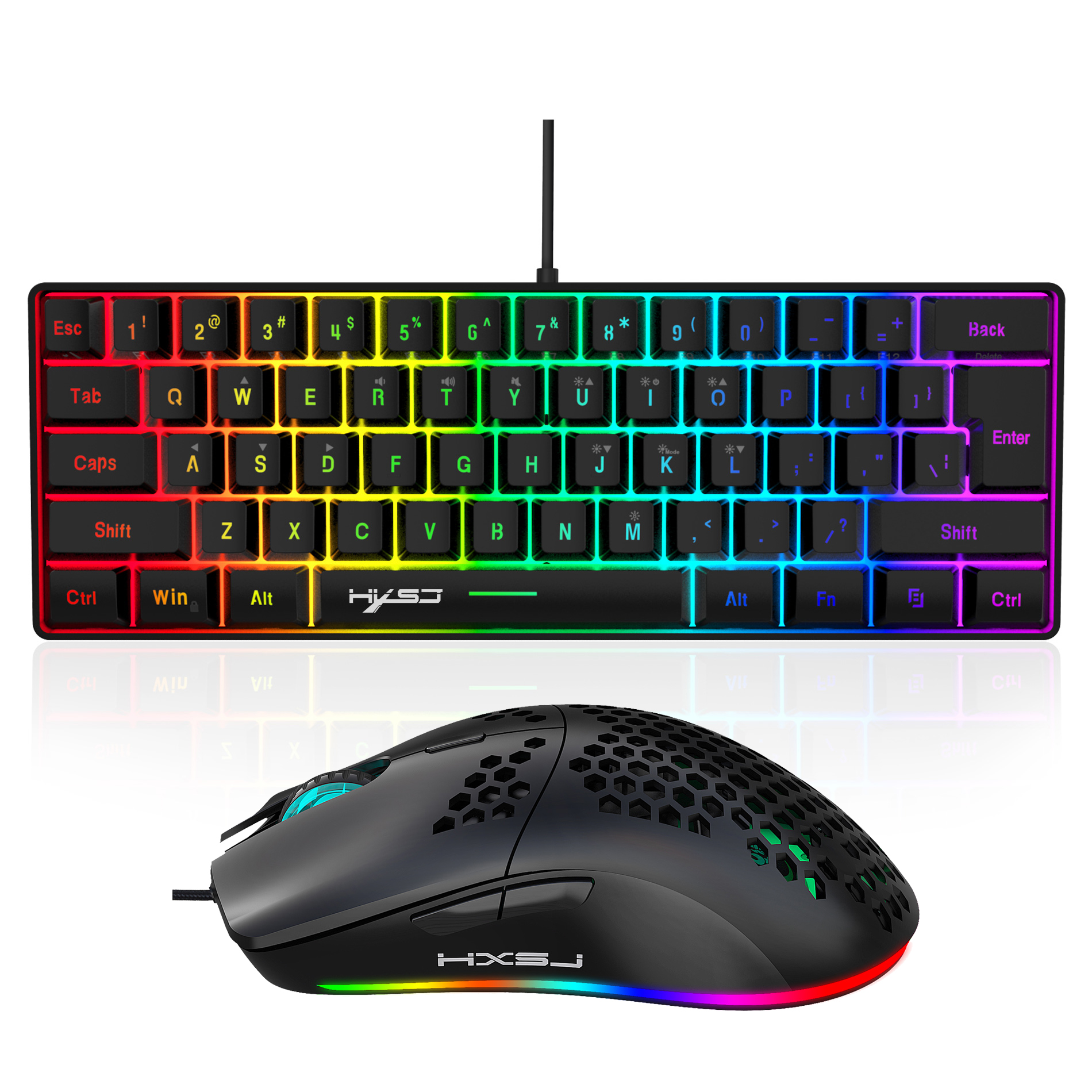 Hot selling HXSJ 61 keys V700  - Gaming Keyboard Mouse Combo review and price