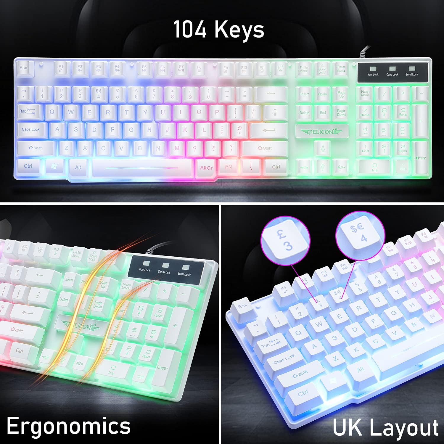 MAMBASNAKE T11 UK 100% Gaming  - Gaming Keyboard Mouse Combo review and price