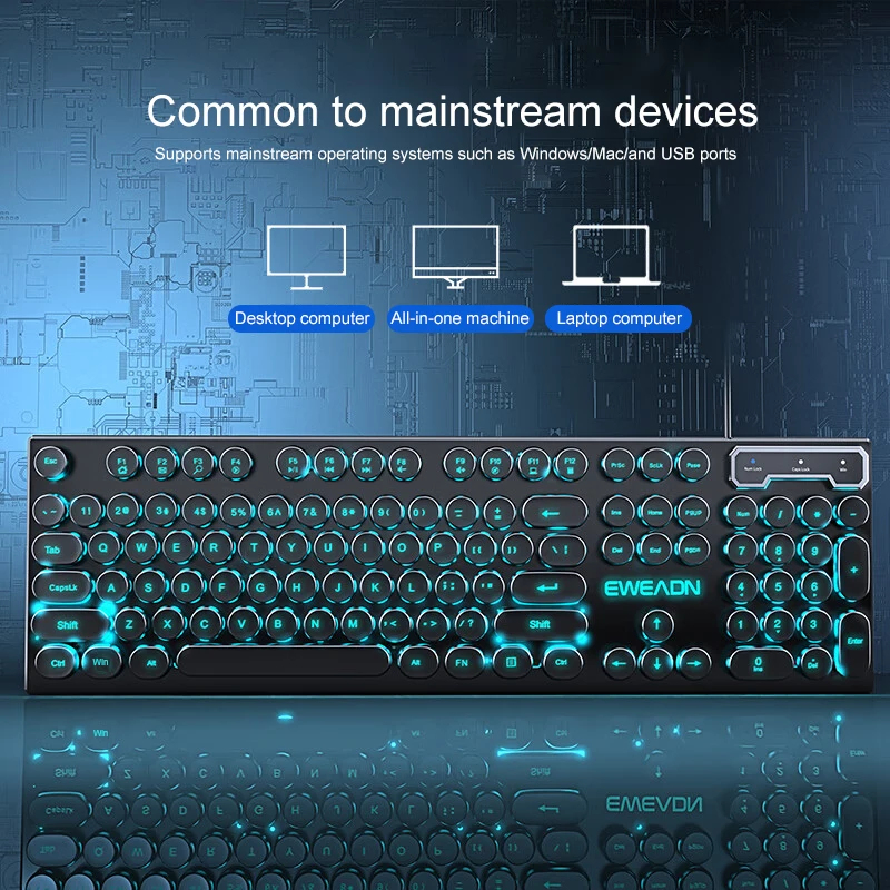 Retro Punk Mechanical Feel Key - Gaming Keyboard And Mouse Wireless review and price