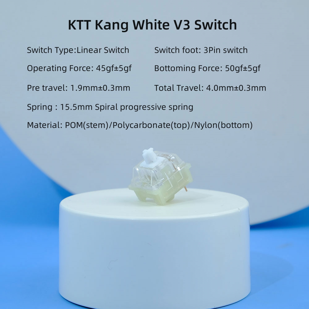 KTT Kang White V3 Switches Mec - Gaming Keyboard No Rgb review and price