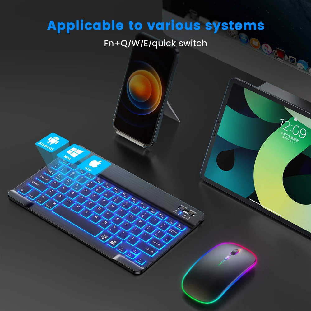 READ YYEAH RGB Backlit Bluetoo - Gaming Keyboard And Mouse Combo Wireless review and price