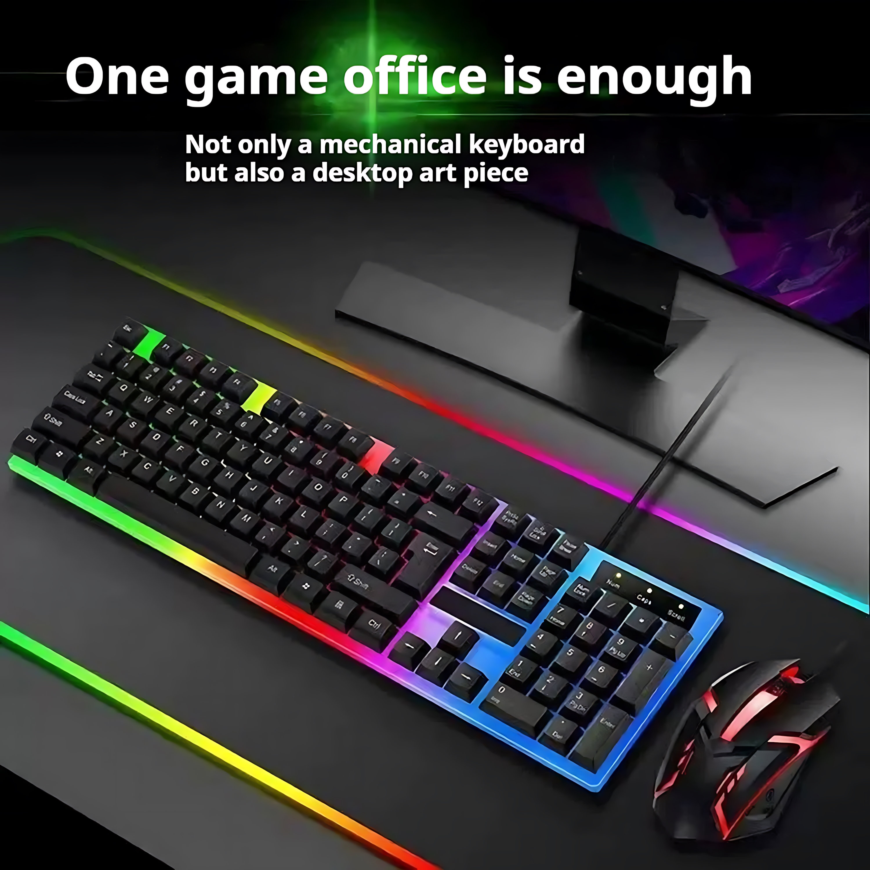 Rainbow Backlit Wired Keyboard - Gaming Keyboard Mouse Combo review and price