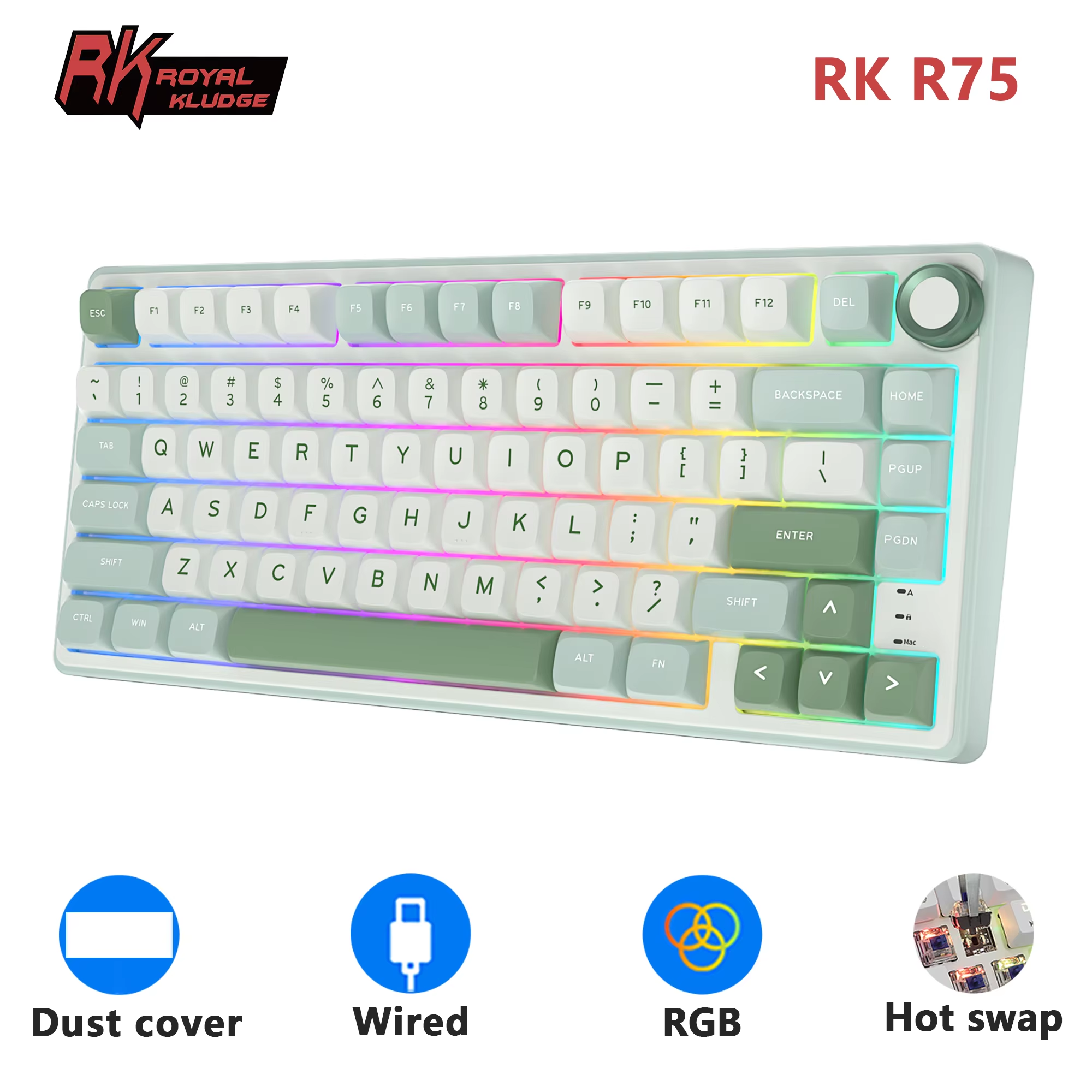 RK Royal Kludge R75 Gasket Wir - Gaming Keyboard Mobile review and price