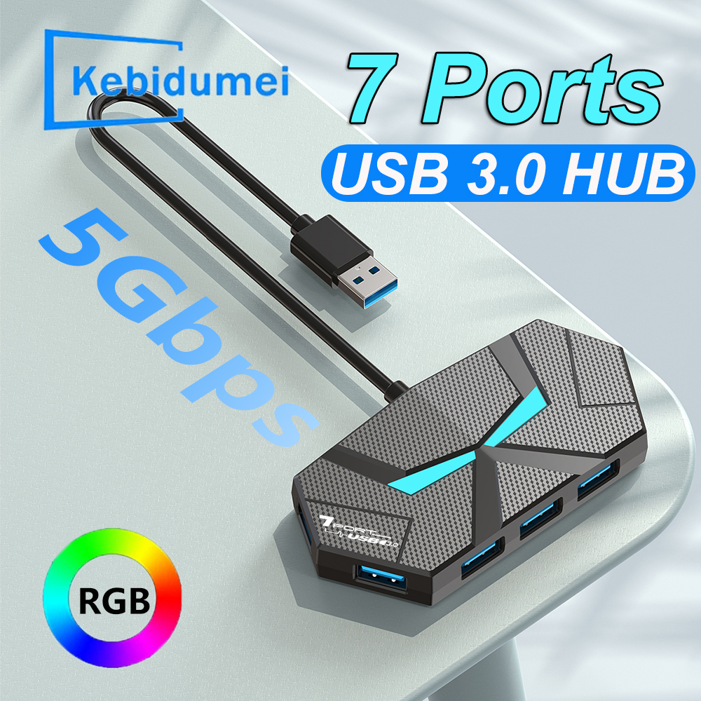 7 Ports USB 3.0 HUB Type C Doc - Gaming Keyboard Type C review and price