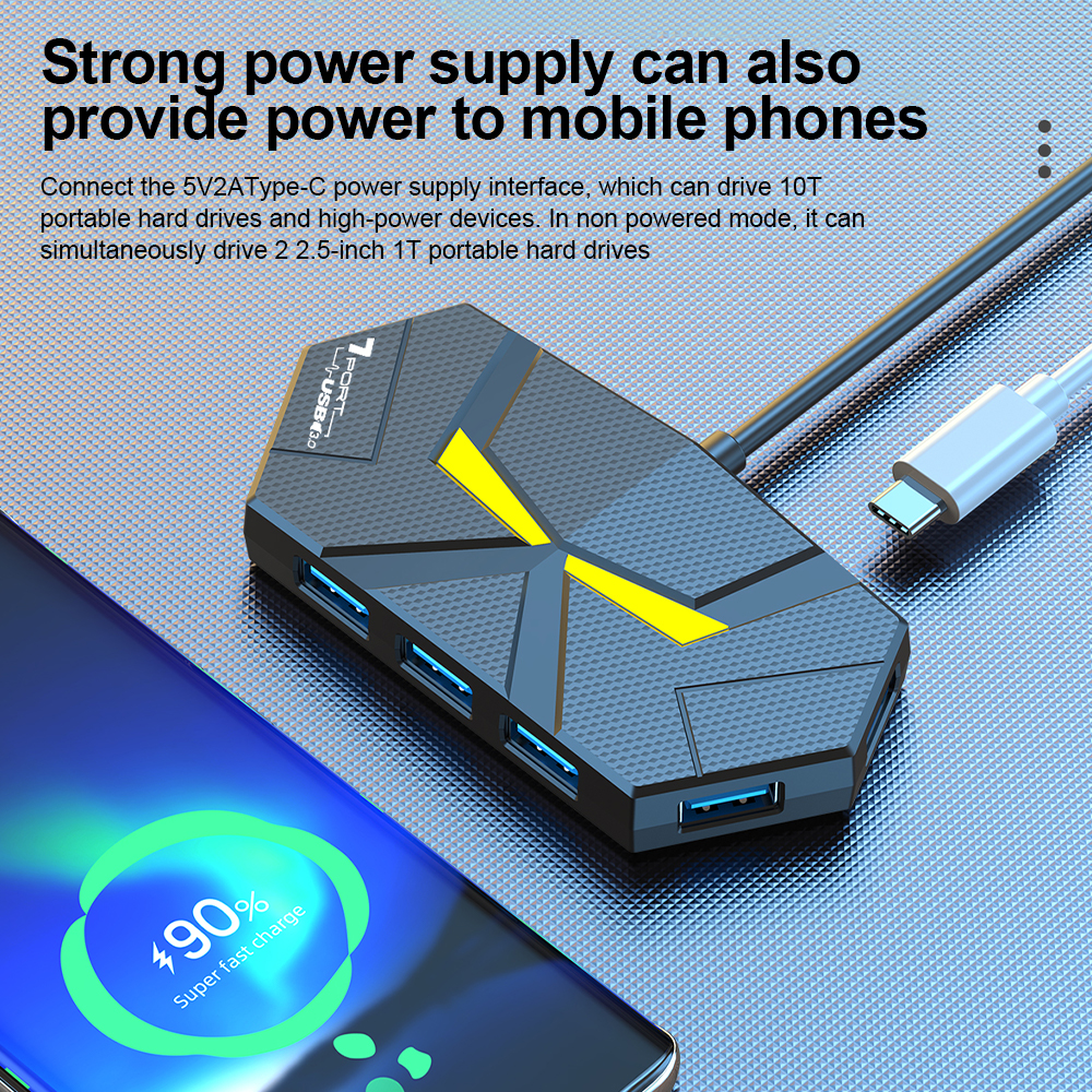 7 Ports USB 3.0 HUB Type C Doc - Gaming Keyboard Type C review and price