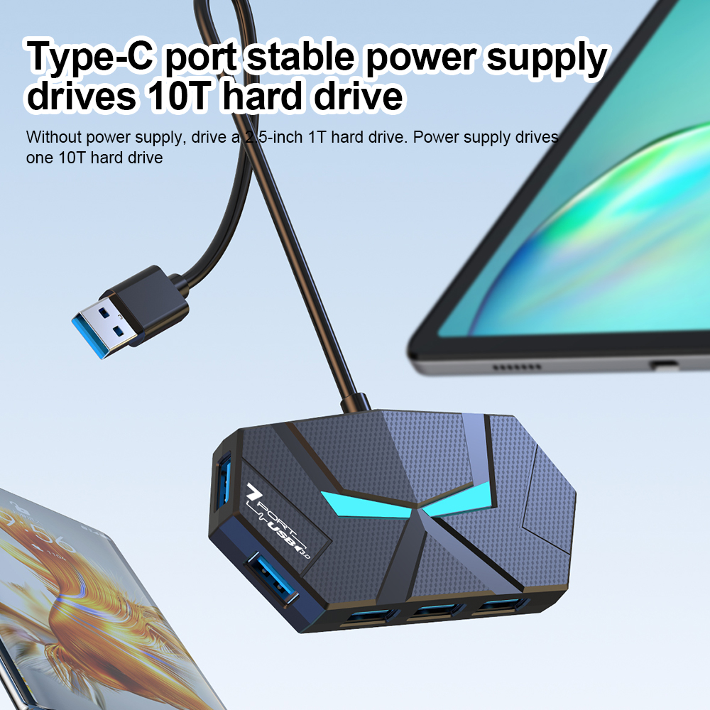 7 Ports USB 3.0 HUB Type C Doc - Gaming Keyboard Type C review and price
