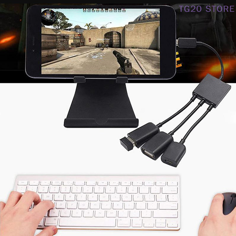 3in1 Micro USB To 2 OTG 3 Port - Gaming Keyboard Type C review and price