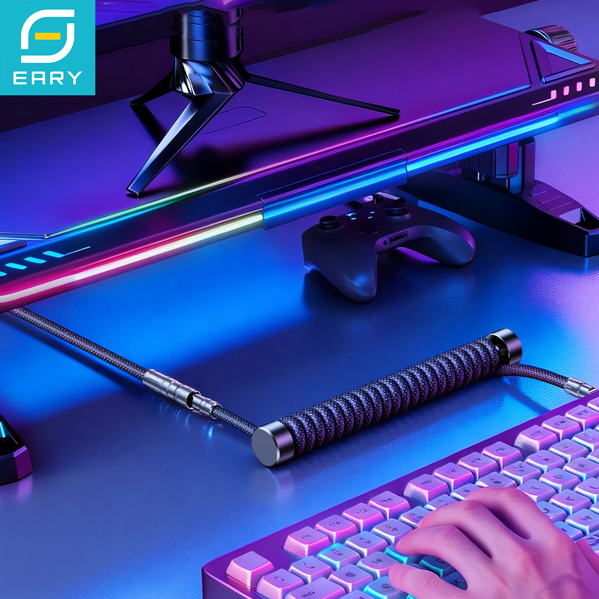 Eary 1.2m Coiled Keyboard Cabl - Gaming Keyboard Ergo review and price