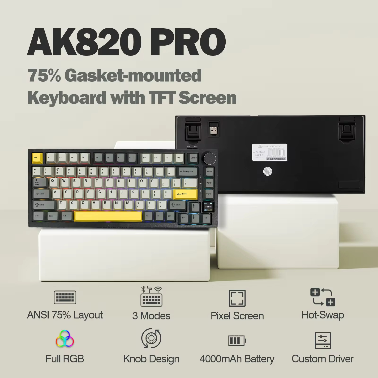 Ajazz AK820 Pro 75% Gasket-mou - Gaming Keyboard Expensive review and price