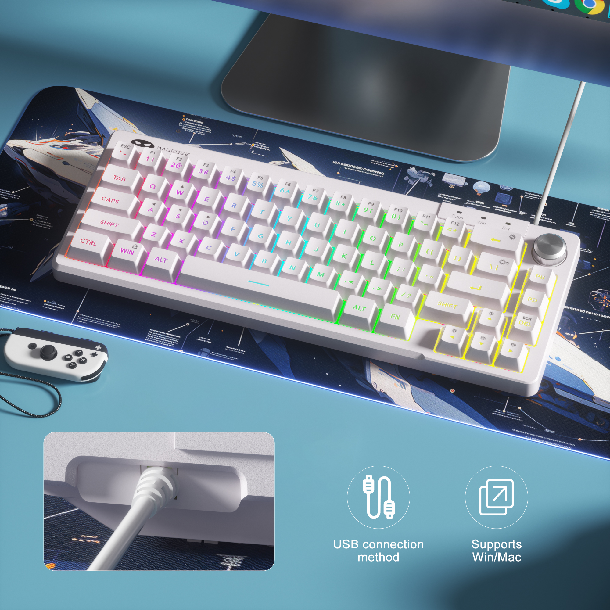 MageGee TS68 Mini 60% RGB Gami - Gaming Keyboard Blue Switches review and price