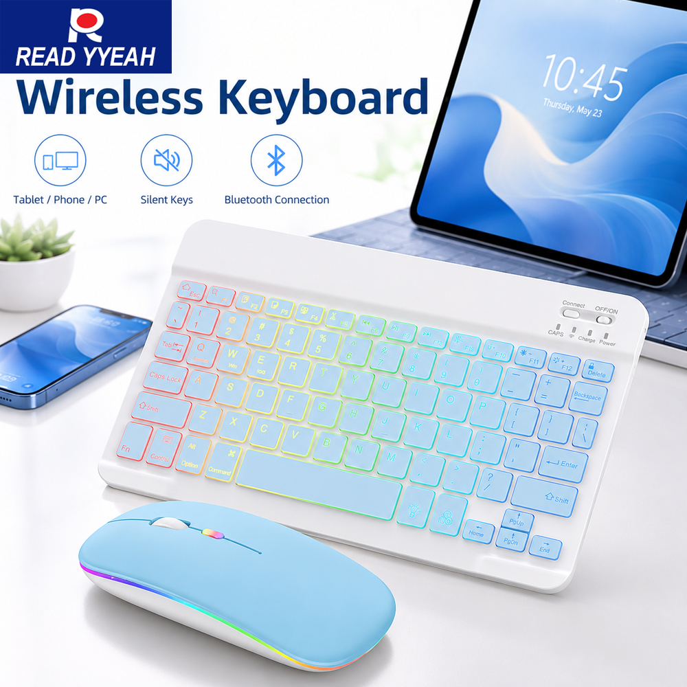 New Ultra Slim Portable 7 Colo - Gaming Keyboard And Mouse Wireless review and price