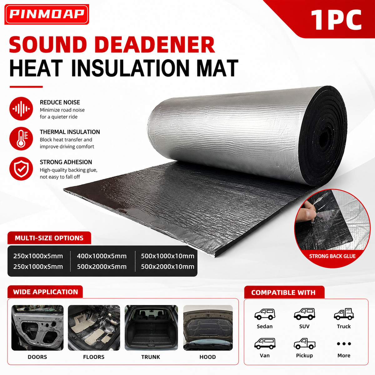 PINMOAP Car Sound Deadening Ma - Foam Dampener Sheet review and price