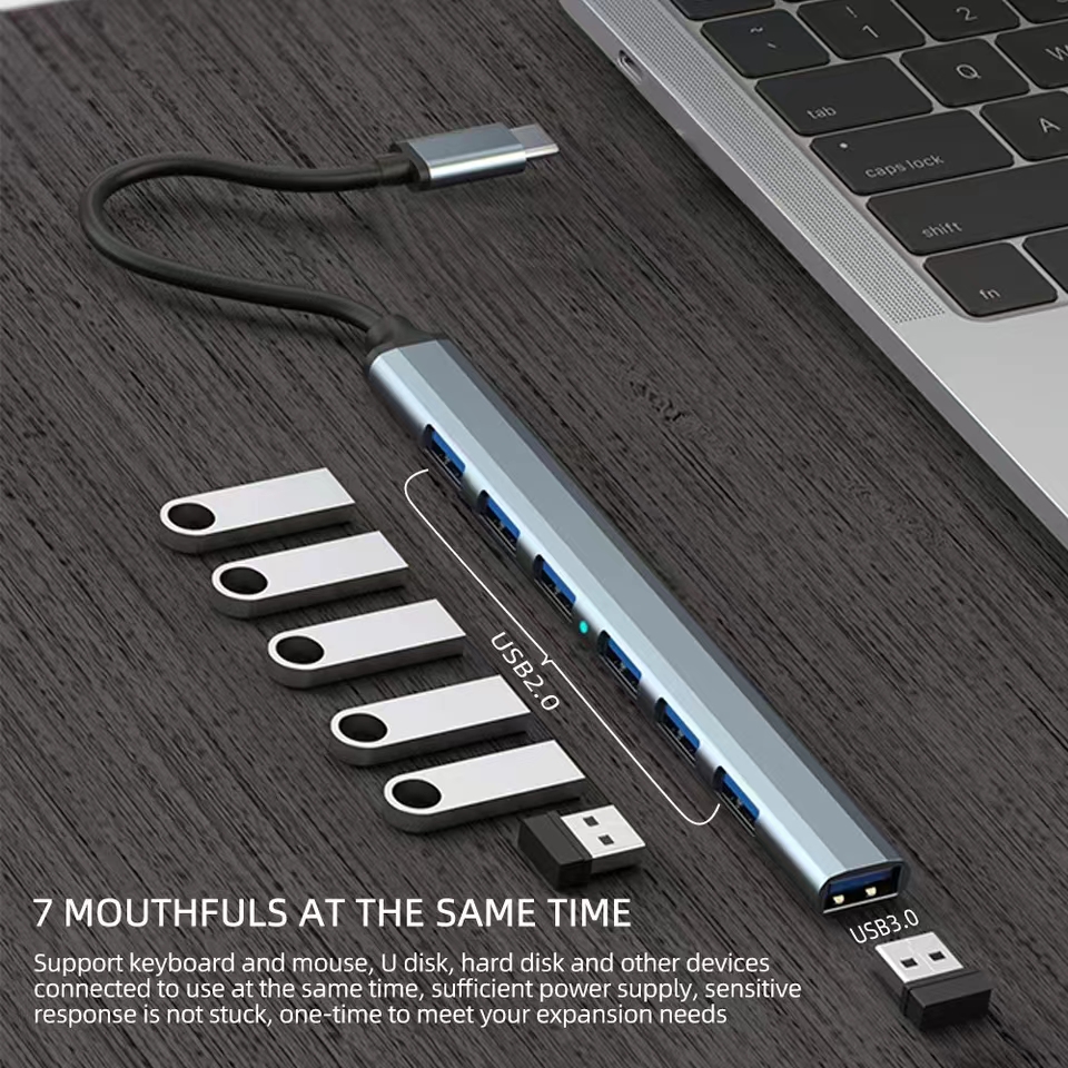 7 Ports USB 3.0 Type C HUB Exp - Gaming Keyboard Type C review and price