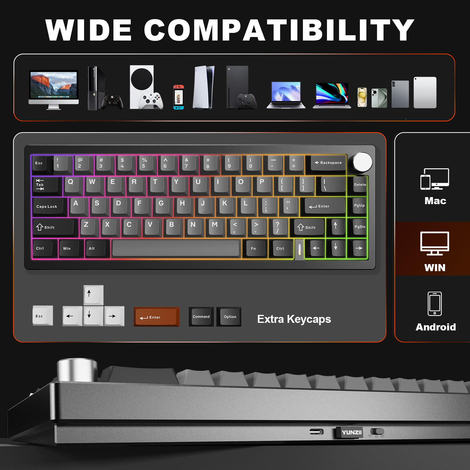 YUNZII AL68 Black QMK/VIA Mech - Gaming Keyboard Mobile review and price