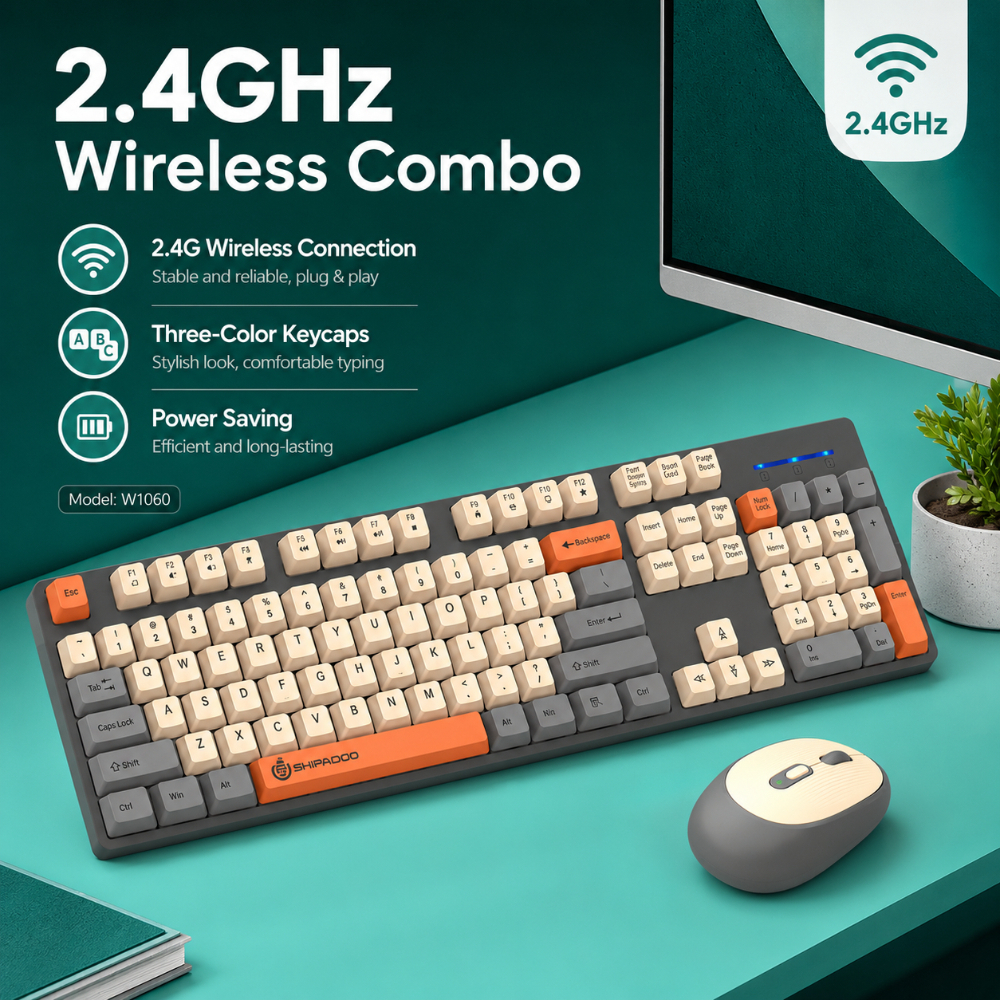 SHIPADOO W1060 2.4G Wireless G - Gaming Keyboard And Mouse Combo Wireless review and price