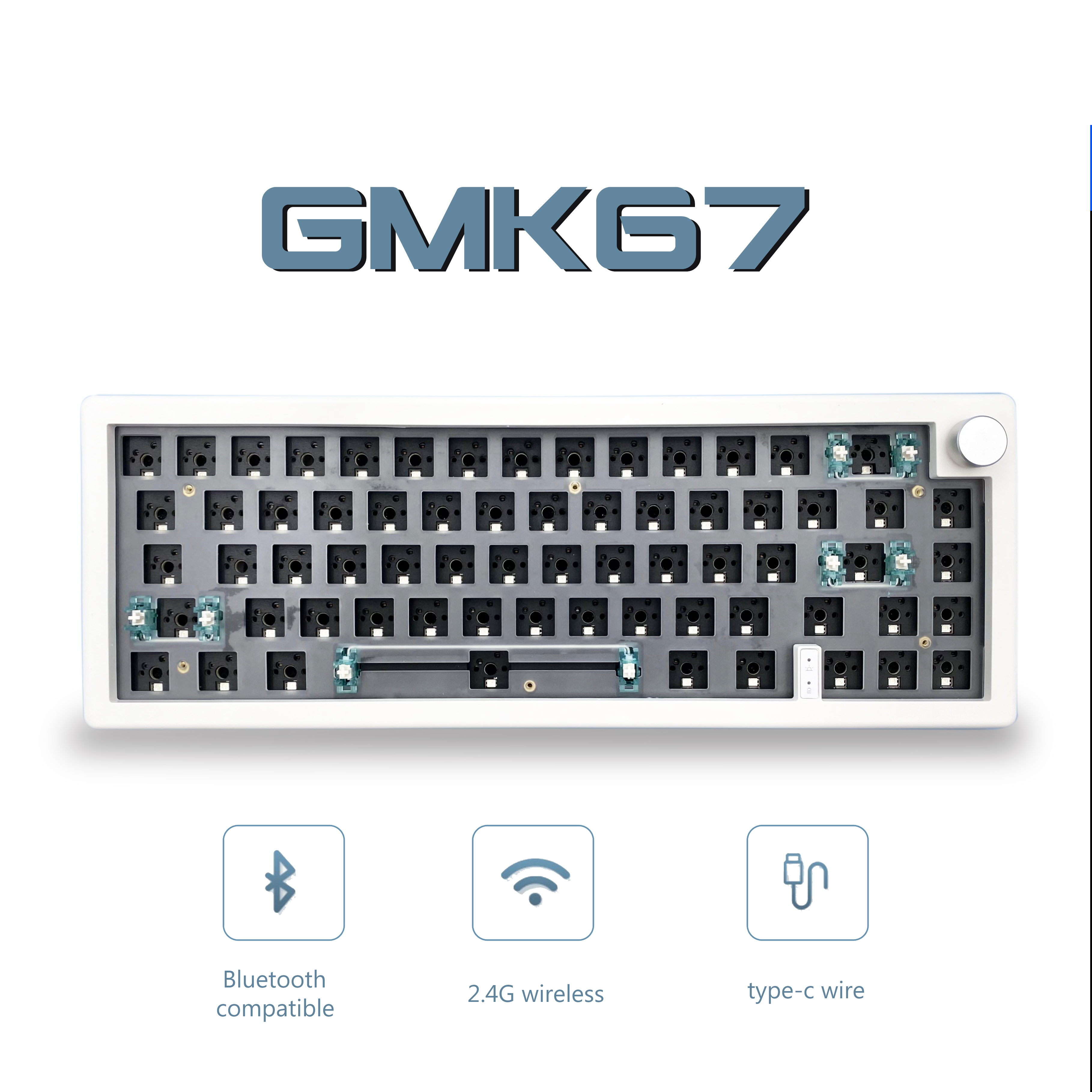 GMK67 65% Gasket Bluetooth 2.4 - Gaming Keyboard Blue Switches review and price