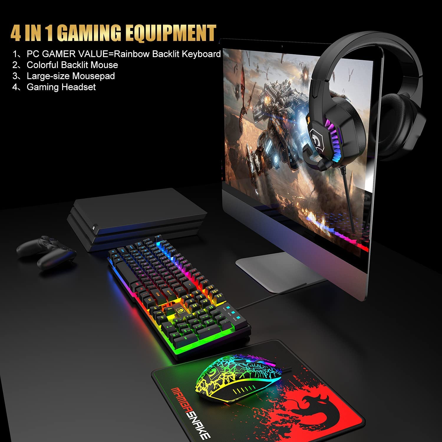 MAMBASNAKE x ZIYOULANG T11 UK  - Gaming Keyboard Mouse And Headset Combo review and price