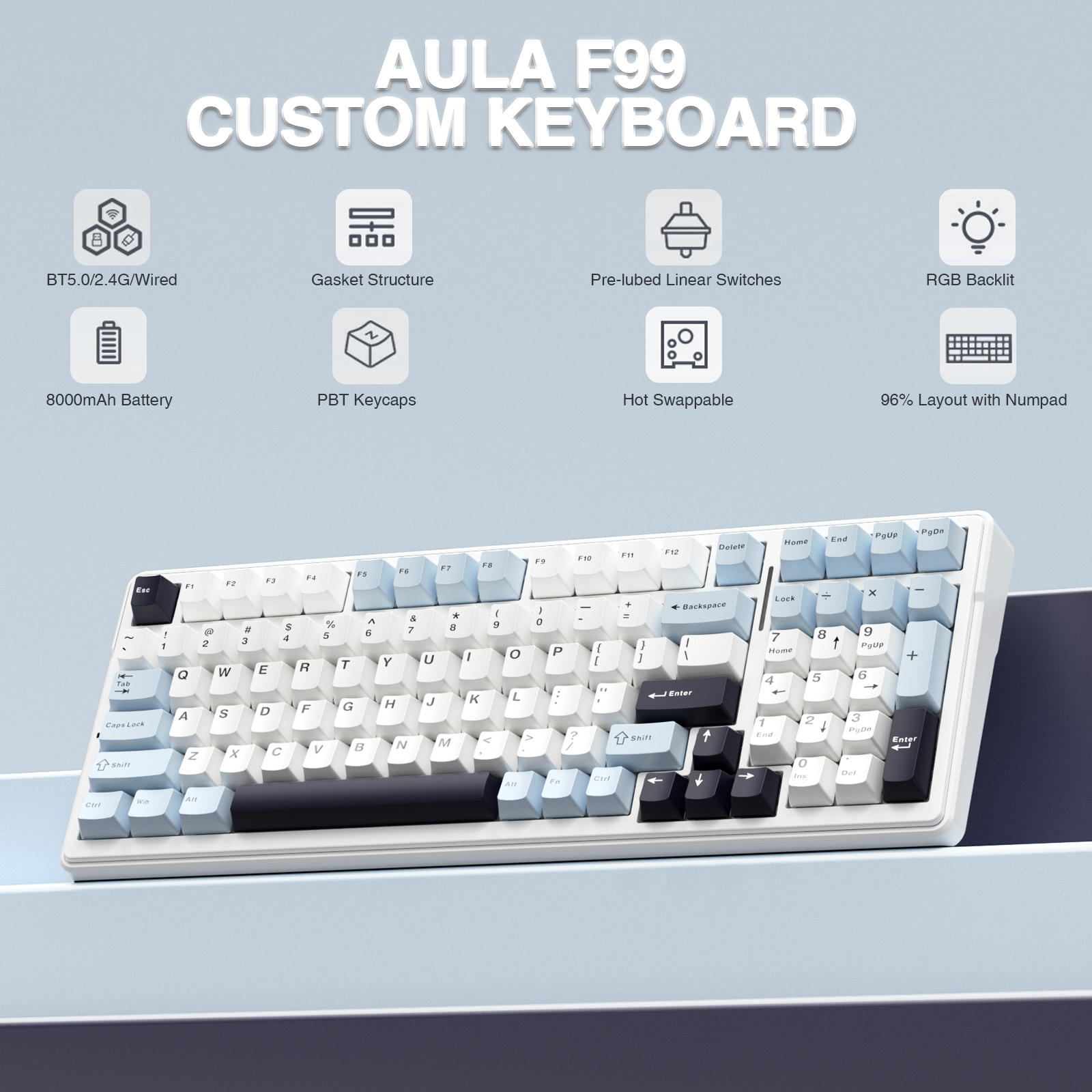 AULA F99 Machanical Keyboard B - Gaming Keyboard Mobile review and price