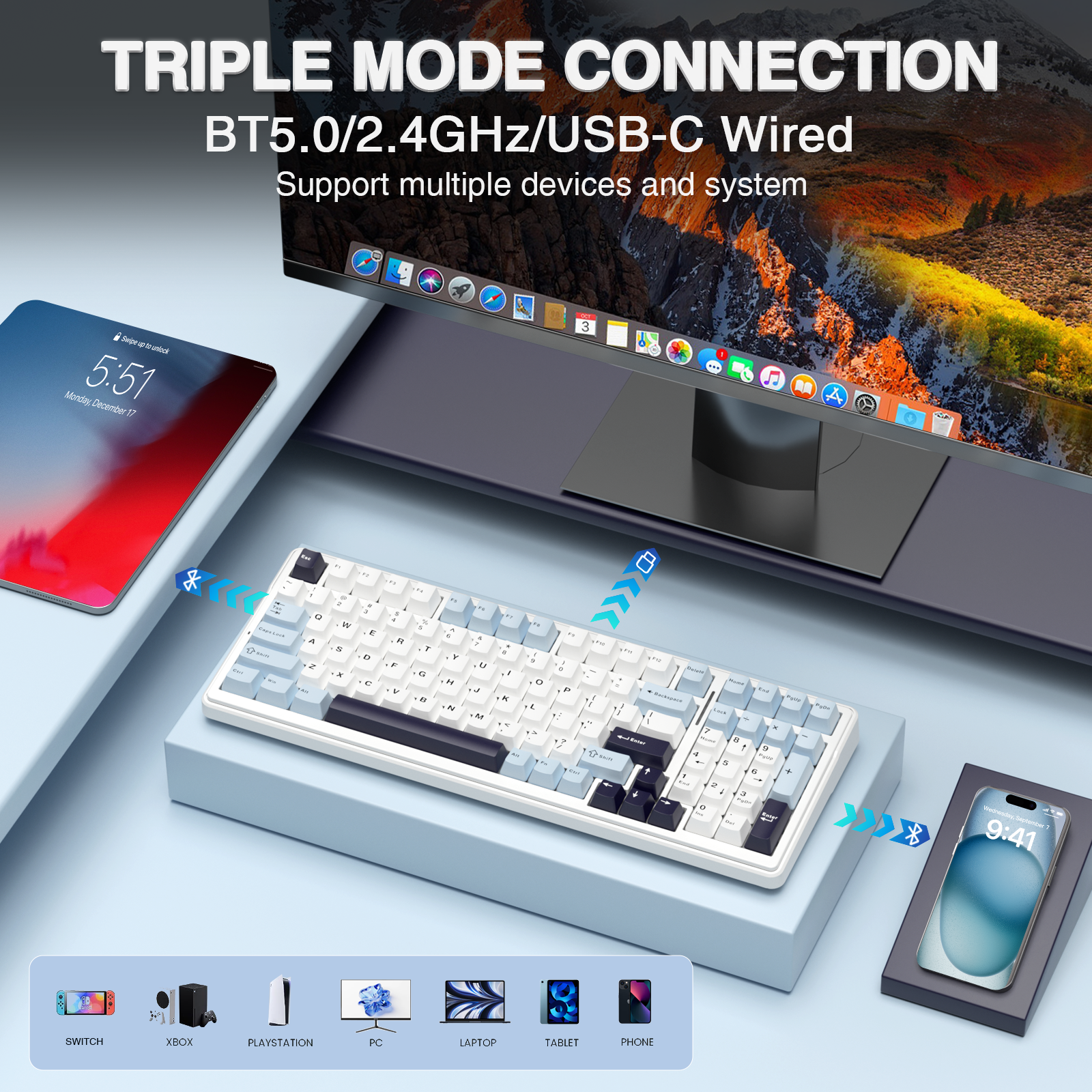 AULA F99 Machanical Keyboard B - Gaming Keyboard Mobile review and price