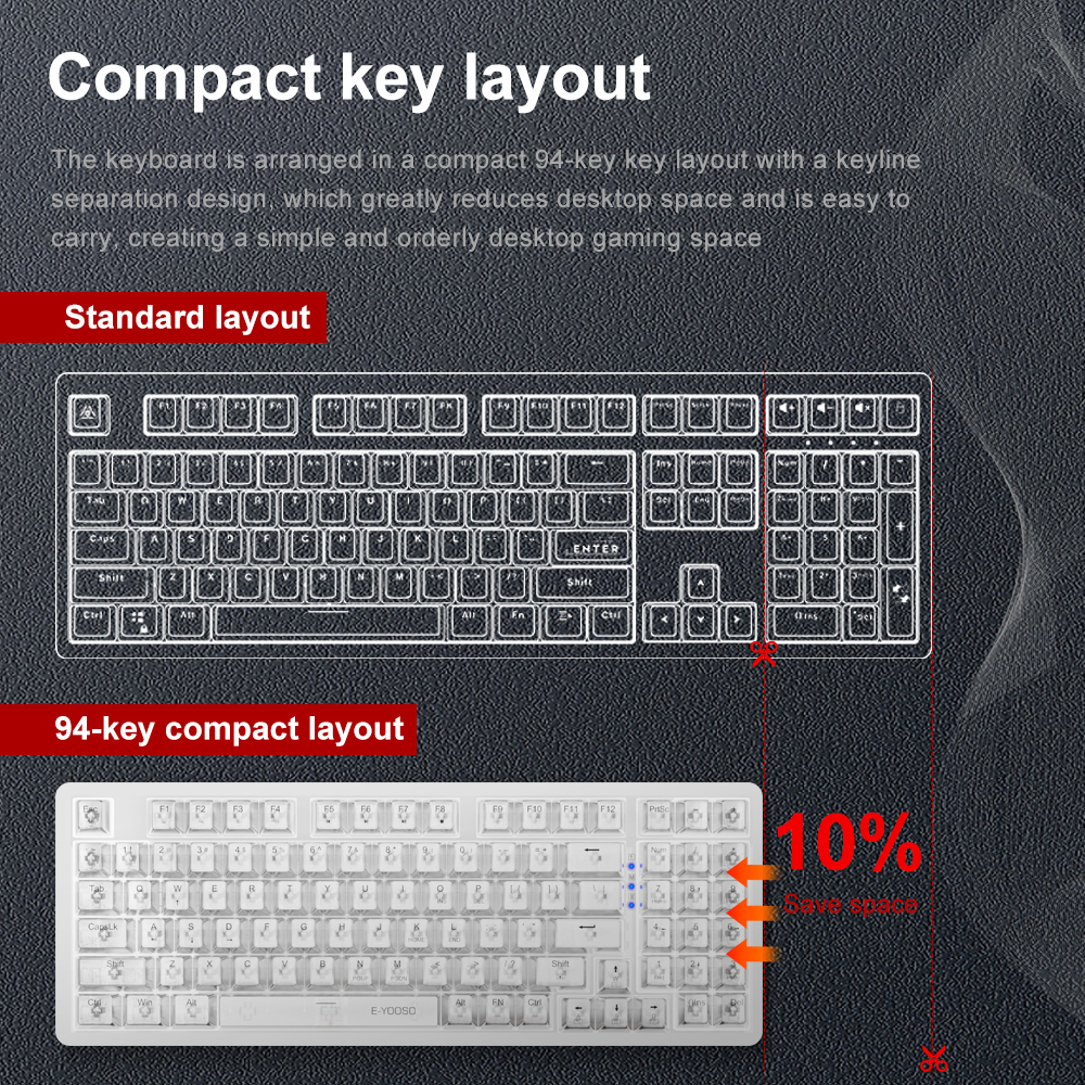 E-YOOSO Z94 USB Mechanical Gam - Gaming Keyboard Blue Switches review and price